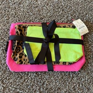 Set of 3 canvas pouches J. Crew